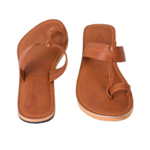 Slippers - Ladies Brown Leather Slippers