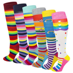 Socks - (3 in 1) Multicoloured Knee High Socks