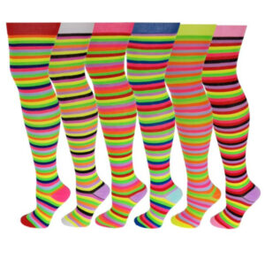 Socks - (3 in 1) Multi-coloured Over The Knee Socks