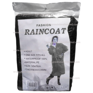 Rain Coat - Straight Plain Black