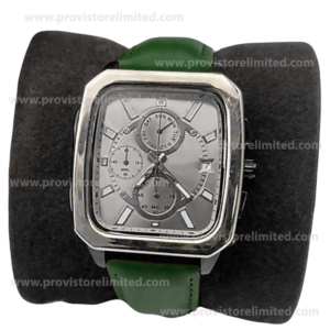 Watch - Male Leather Analog Dark Green Wrist Watch