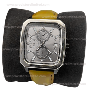 Watch - Male Leather Analog Yellow Wrist Watch