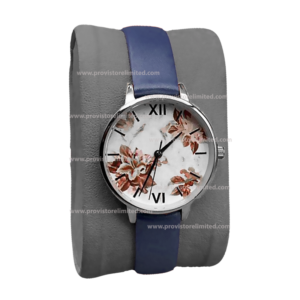 Watch - Ladies Dark Blue Leather Wrist Watch