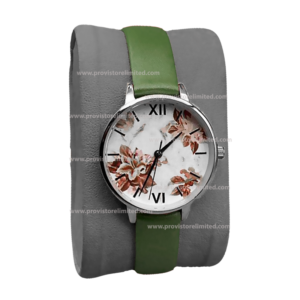 Watch - Ladies Dark Green Leather Wrist Watch