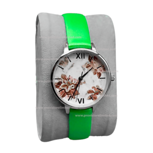 Watch - Ladies Green Leather Wrist Watch