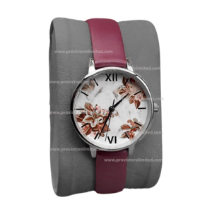 Watch - Ladies Wine Leather Wrist Watch