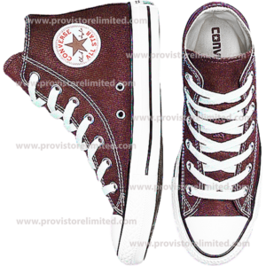 Shoe - Converse High White and Brown Chuck Taylor / Canvas