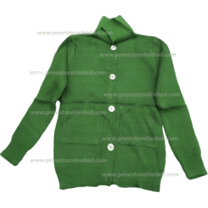Crewneck Ladies Woven With Buttons - Dark Green Pullover / Sweater / Sweatshirt