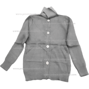 Crewneck Ladies Woven With Buttons - Gray Pullover / Sweater / Sweatshirt