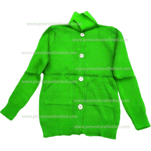 Crewneck Ladies Woven With Buttons - Green Pullover / Sweater / Sweatshirt