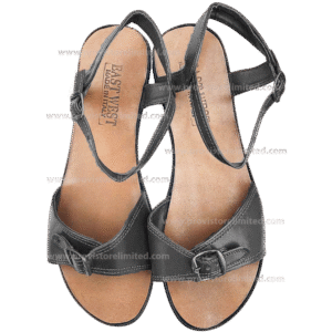 Sandals - Playdeck East and West Black Ladies Leather / Play deck