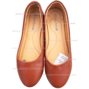 Shoe (Flat) - Ladies Brown Leather Plain