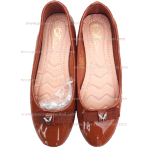Shoe (Flat) - Ladies Brown Leather Designer